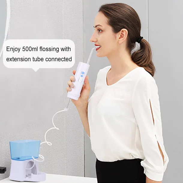 
Dental jet travel and home dual use oral irrigator water floss toothpick 4 modes with DIY 