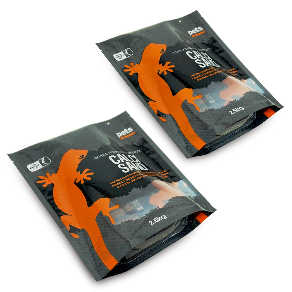 design smell proof stand heat seal ziplock packaging candy custom printed mylar bags with window for CALCI SAND 2.5 kg 5 kg