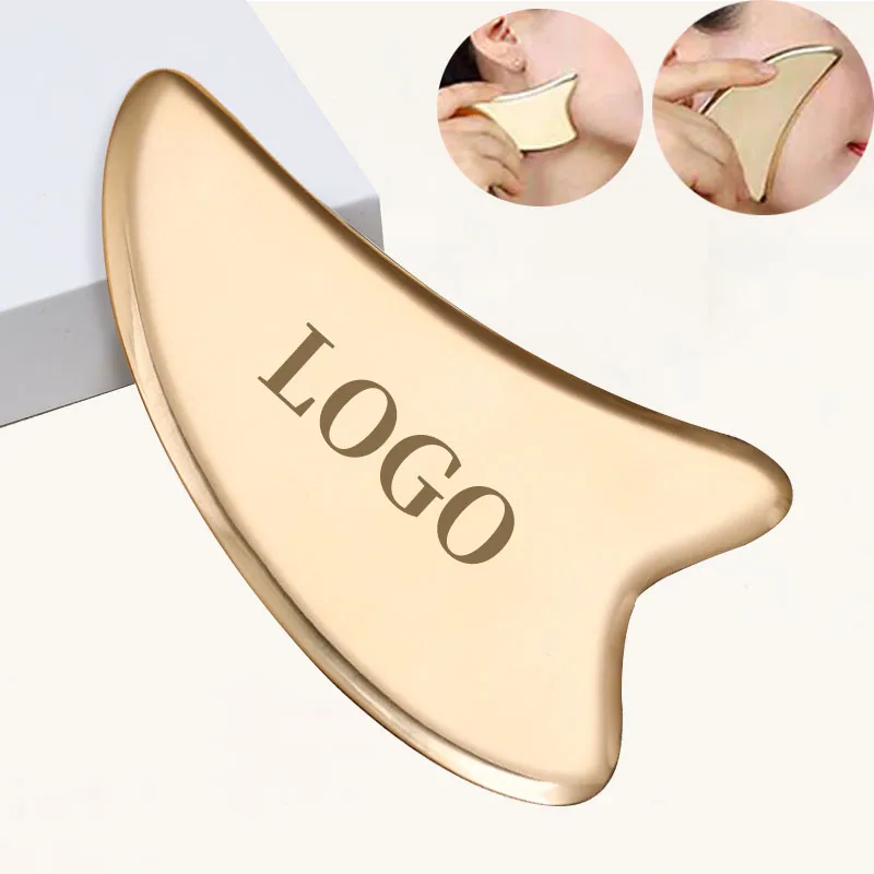 gua sha facial tool natural jade stone  Board Custom Logo Authentic Jade Facial Massager Heart Shaped Gua Sha copperplate
