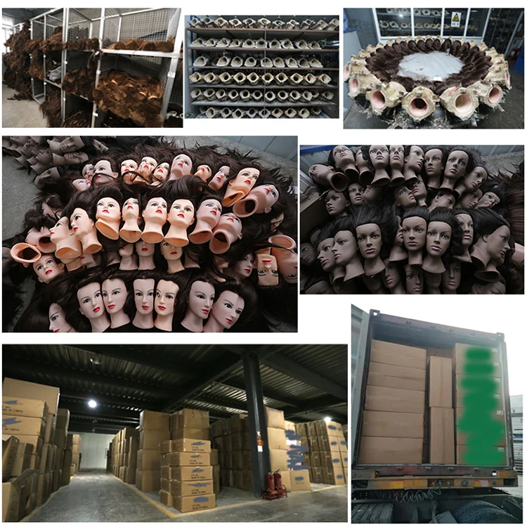 Human hair man training head, mannequin head with natural hair, real human hair dummy for sale