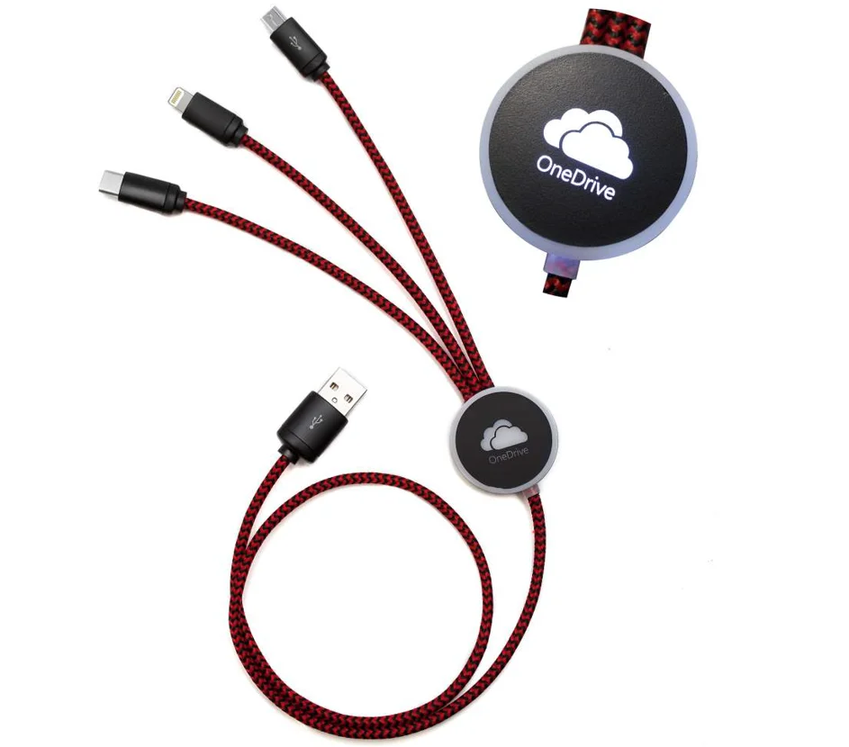 3 IN 1 brand customized charging cable with data transfer