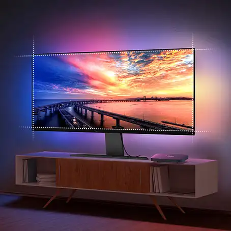 Лидер продаж новейшая версия 2 1 HDMI TV комплект с атмосферной подсветкой тот же экран интеллектуальная настенная Светодиодная лента для телевизора