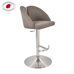 Modern Stainless Highback Metal Swivel Counter Bar Stool Bar Chair