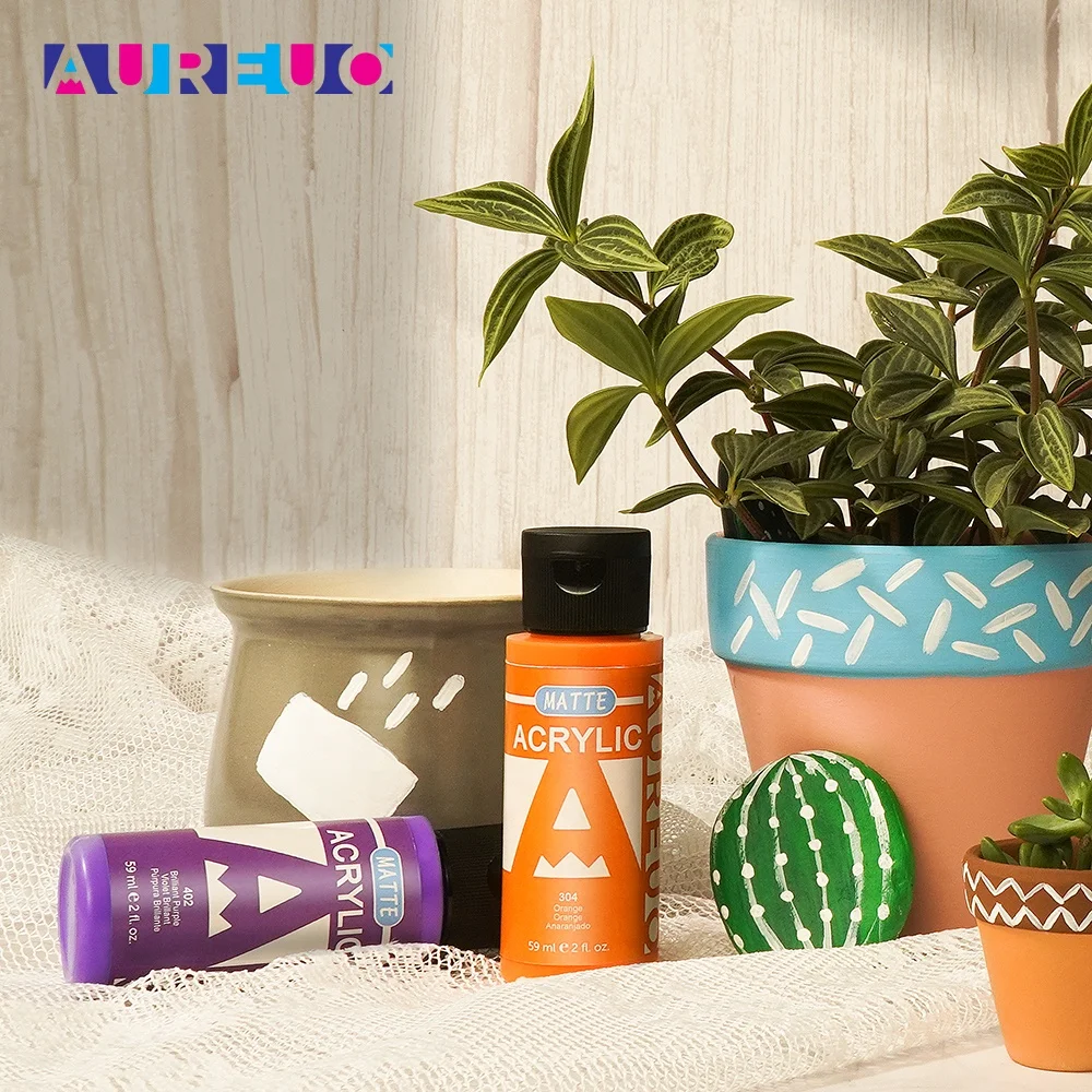 Phoenix 18 Colors 59ml Wood Styrofoam Plaster Terra Cotta Surface Painting Matt Acrylic Paints Set