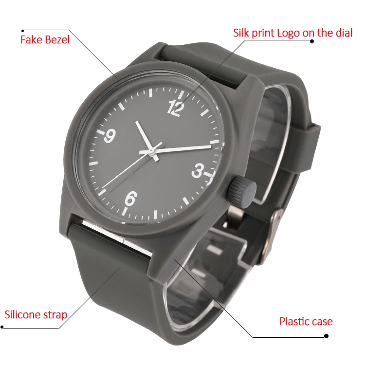 2019 ODM Hot Sale Most Popular Products Men Waterproof Wrist Ce Rubber Band Plastic Watch Silicon For Youth Wholesale