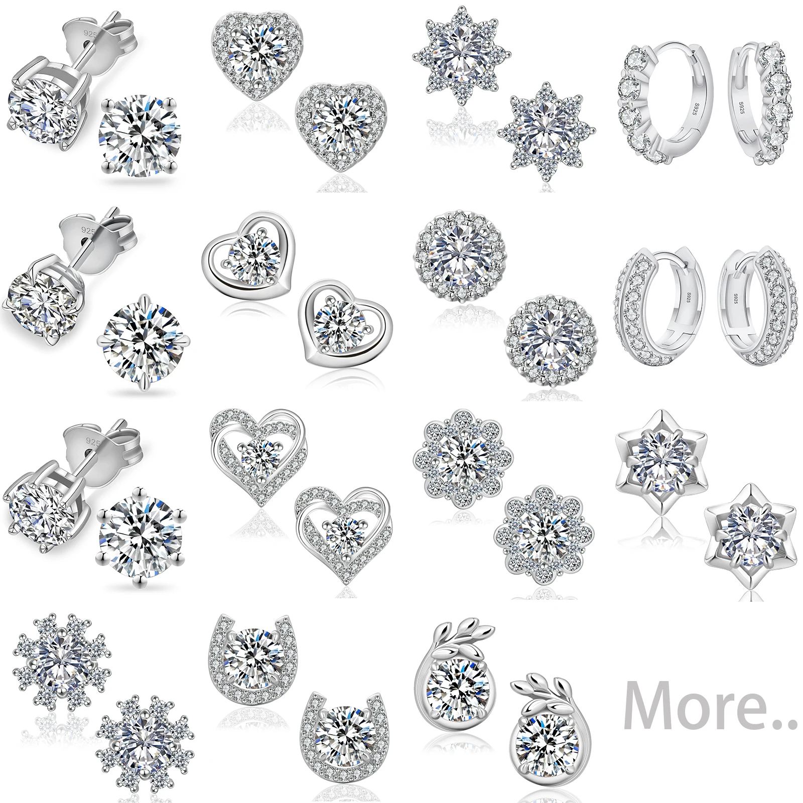 925 Sterling Silver Gold Plated Hoop In Different Size 5mm/6mm/7mm Women Moissanite Stud Earrings