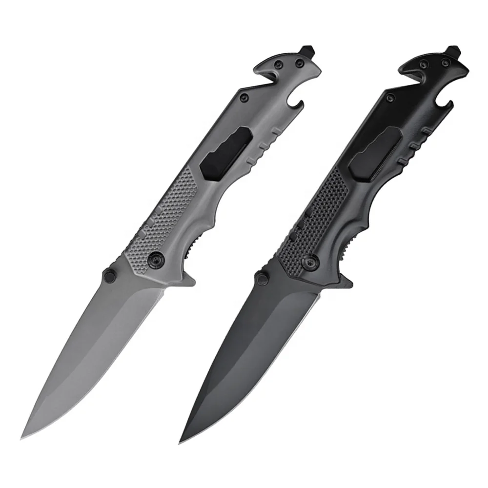 Wholesale Titanium Coated Folding Camping Survival Pocket Knife With Stainless Steel Handle