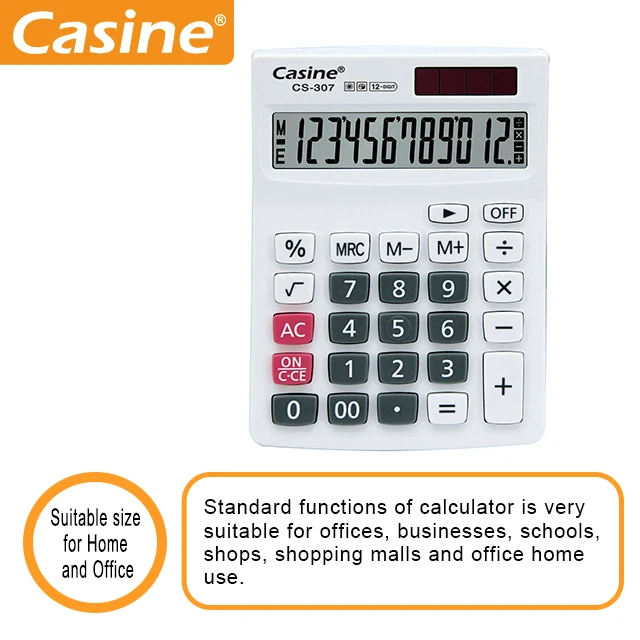 Casine 12 digits desktop calculator large display two way power calculator mini desk