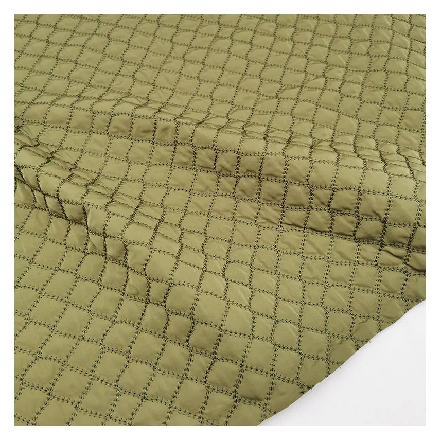 wholesale custom 50D cotton polyester memory diamond quilted fabric