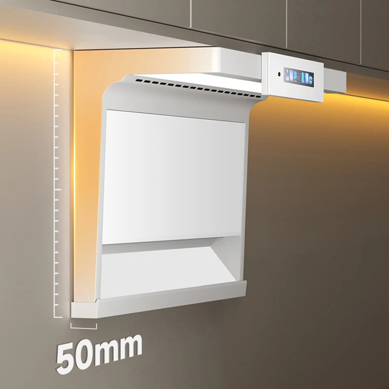 White 7-shape 900mm range hood  smart smoke extractor hood cooker chimney exhaust range hood  for kitchen