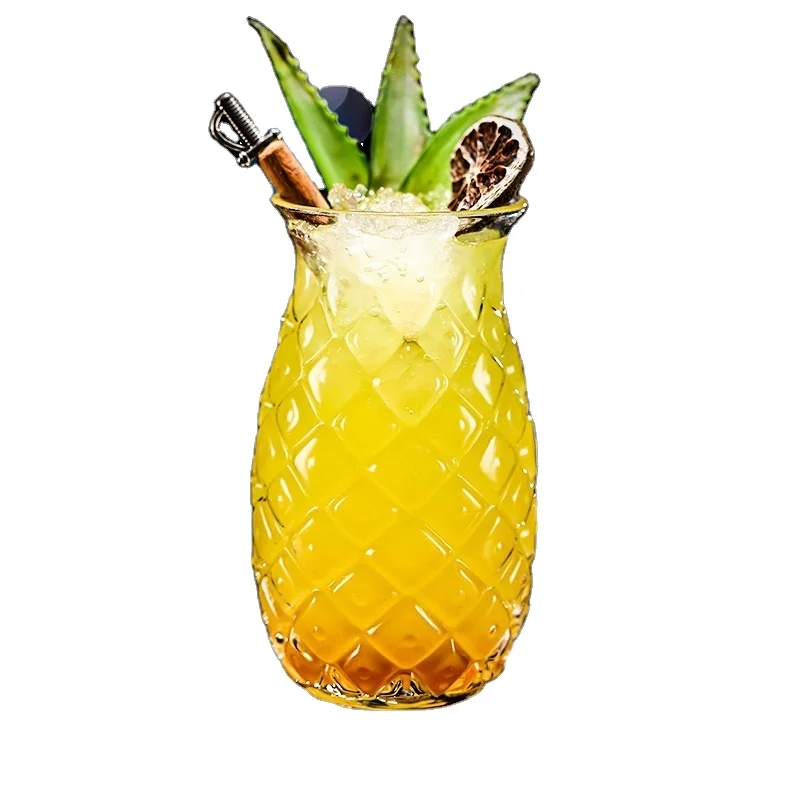 wholesale 16oz Tiki Retro Relief Pineapple Cups Drinking Cup for Wine Cocktail Drink Martini Whiskey Juice