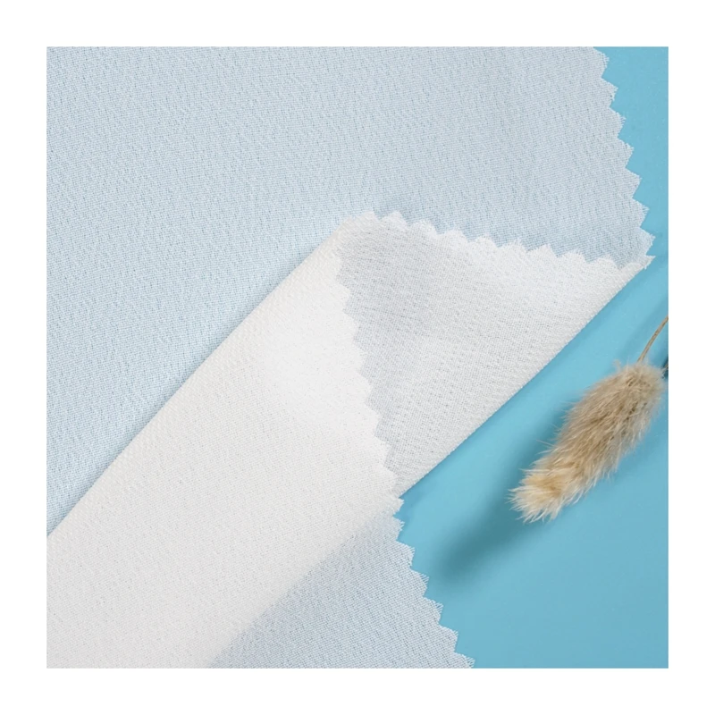
China supplier garment 150D white 100% polyester plain chiffon fabric for wedding 