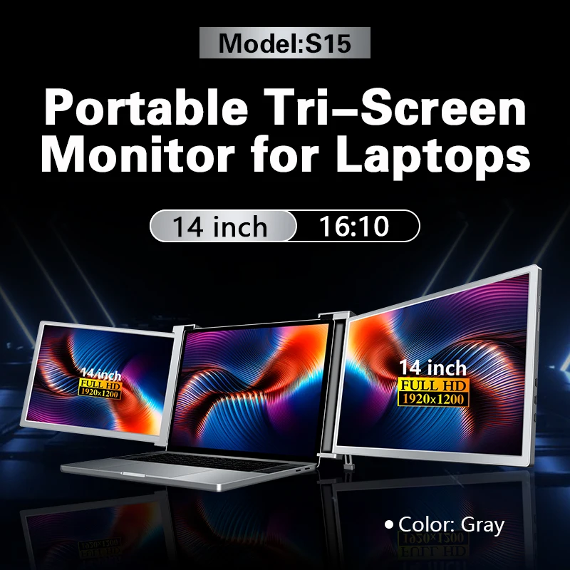 Hot Sale Three Screens Display Triple 14 Inch 800x 480 Broadcast SDI Monitor with Metal Frame