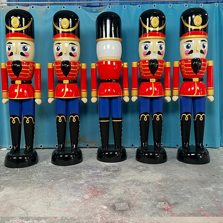 new style car paint nutcracker christmas resin sculpture /xmas nutcracker christmas 6ft/fiberglass christmas nutcracker soldier