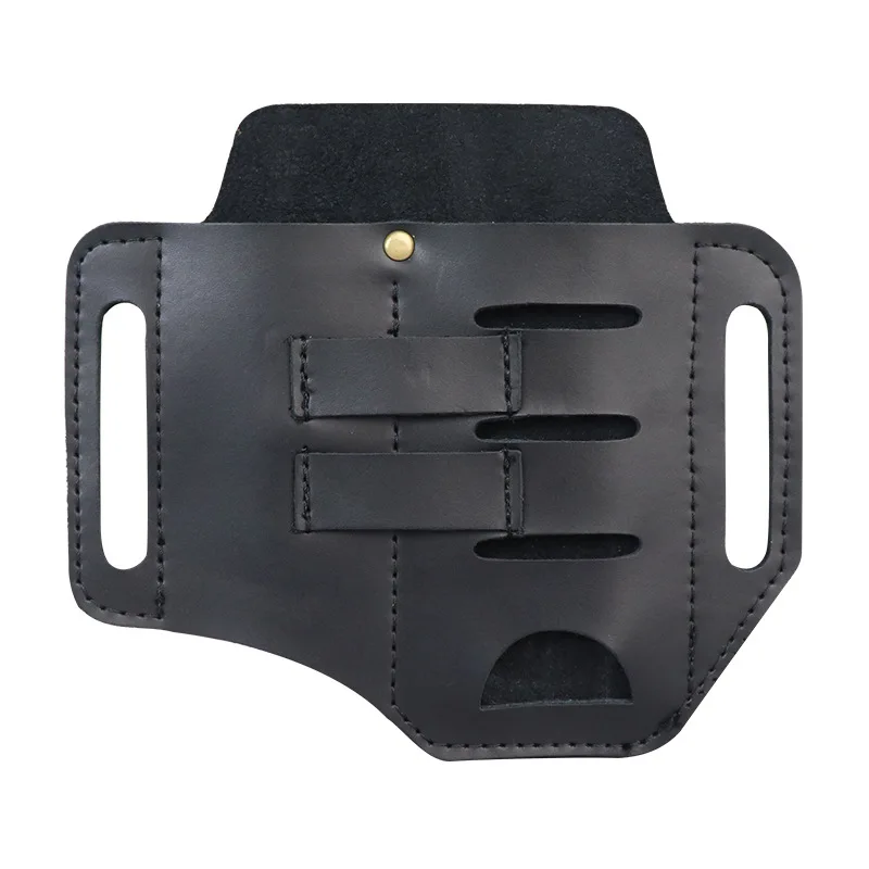 Camping Leather Holster Outdoor Camp Flashlight Pocket Sheath Edc Tools Pouch