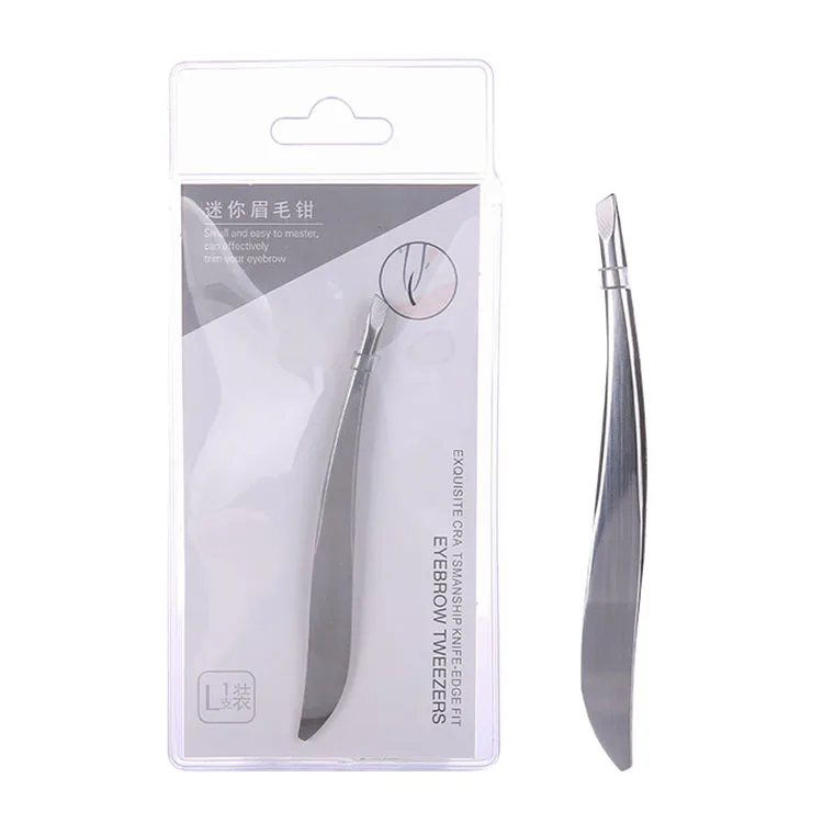 LMLTOP 1pcs Personalized stainless steel Eyebrow Clip Portable Makeup Tool Eyebrow Tweezer Slanted For Brow Trimmer A0170