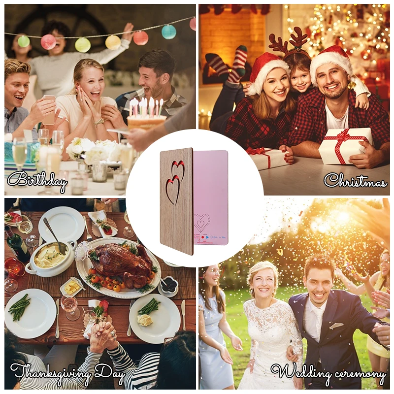 Customized Valentines Day Card Anniversary Gift Handmade Wood Musical Greeting Card