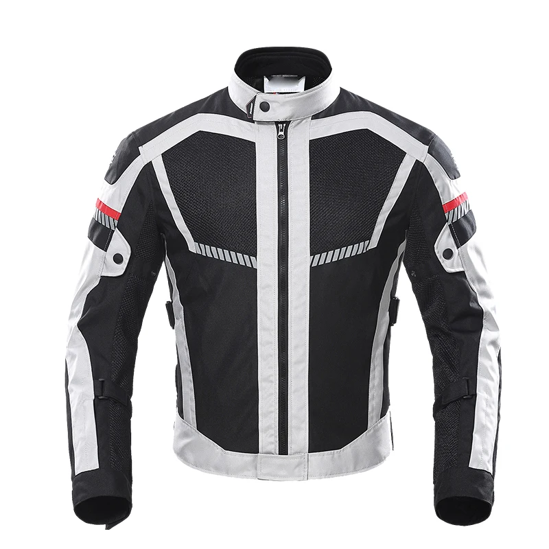 
TNAC Discount Inexpensive Breathable Reflective Adjustable CE Safety Motorcycle Jacket for men with armor Auto Racing Wear 