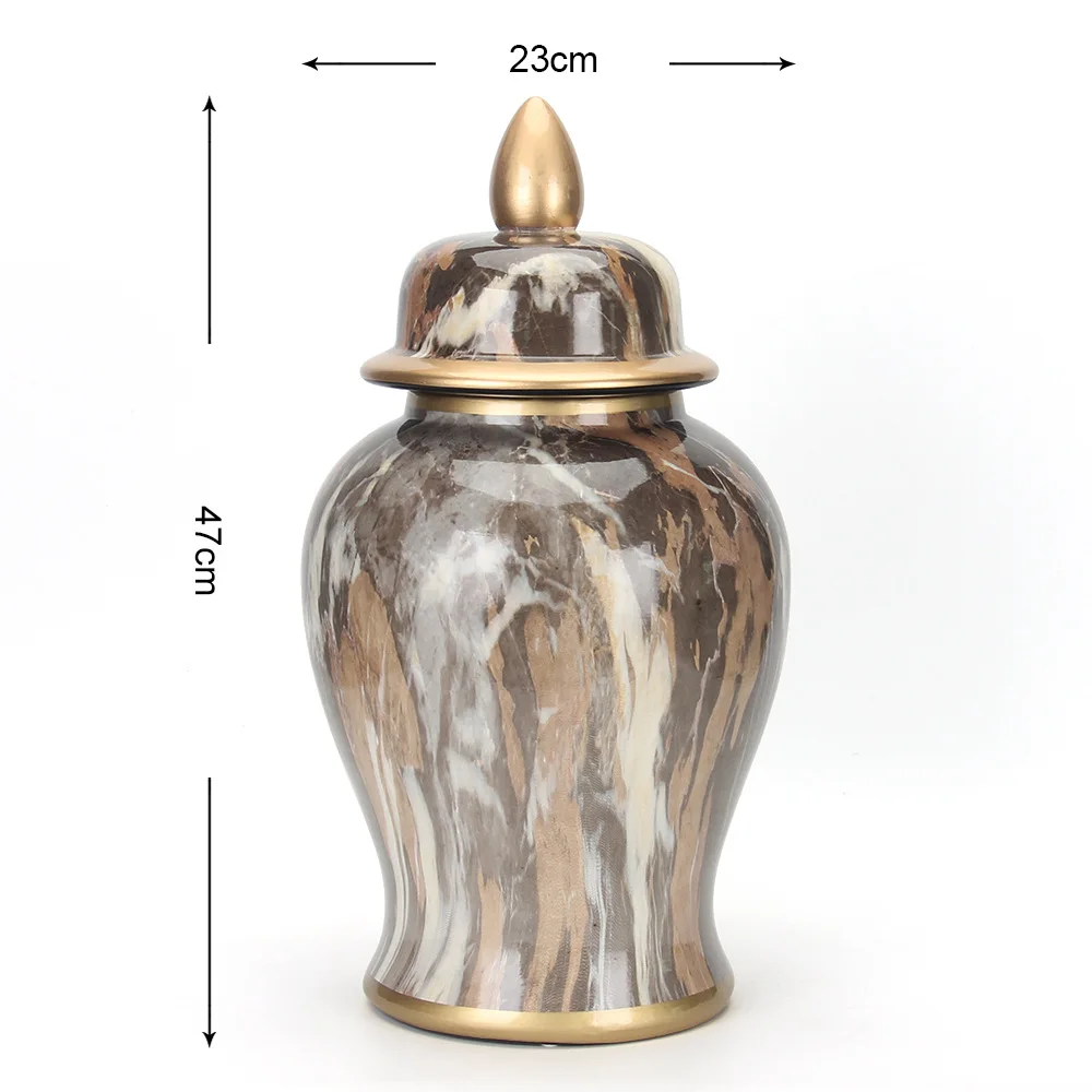 MSH Marble Ceramic General Canister Wedding Flower Arrangement Art Vase Decoration
