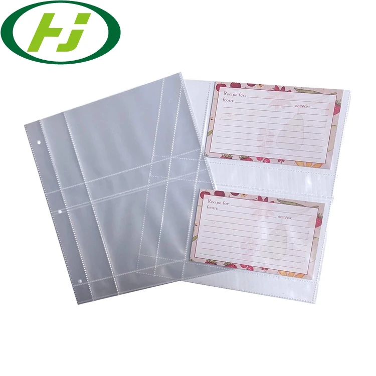 2 Pockets Recipe Card Page Protectors Recipe Card Book Holder Sleeves Recipe Card Sheet Protectors for 3 Ring Binder
