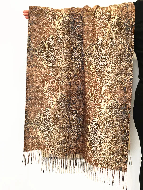 Напечатанный 200 г шарф из пашмины теплый и мягкий 70 см шаль для взрослых зимний подарок полиэстера