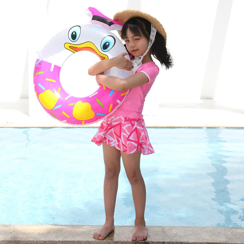 B01 R Animal Donut Ring outdoor inflatable water sports pool floating swimming toys for kids  Cute Duck