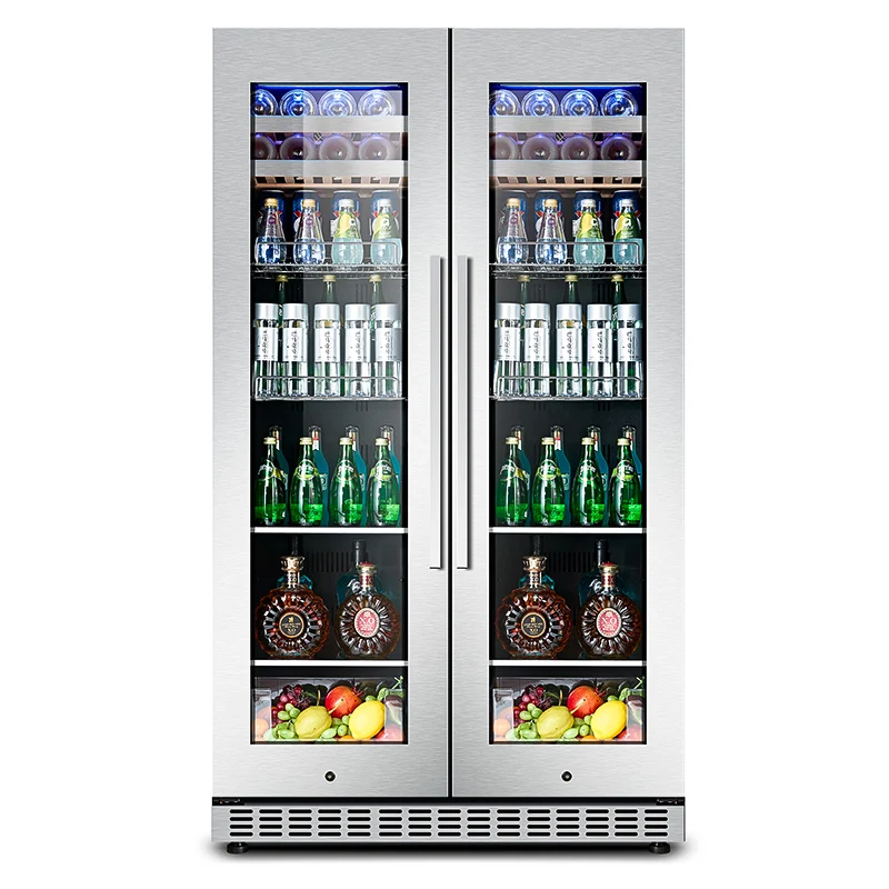 NUELEAD Hot Selling Wine And Beverage Refrigerator Lockable Luxury Beverage Refrigerator
