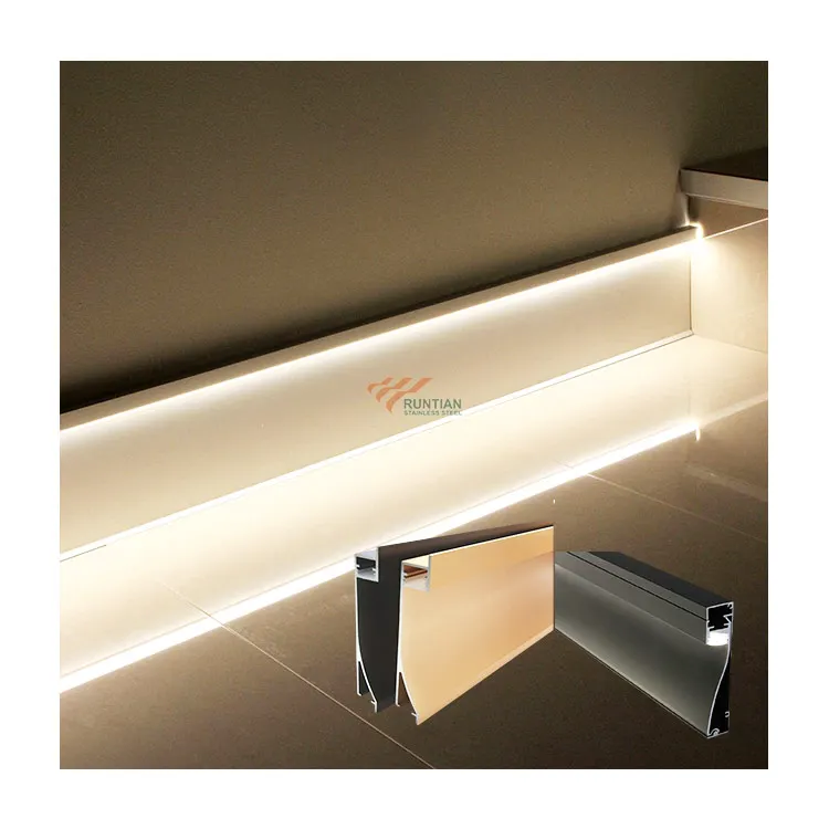 New design plinth baseboard led strip lights aluminum channel for wall mounted cabinet