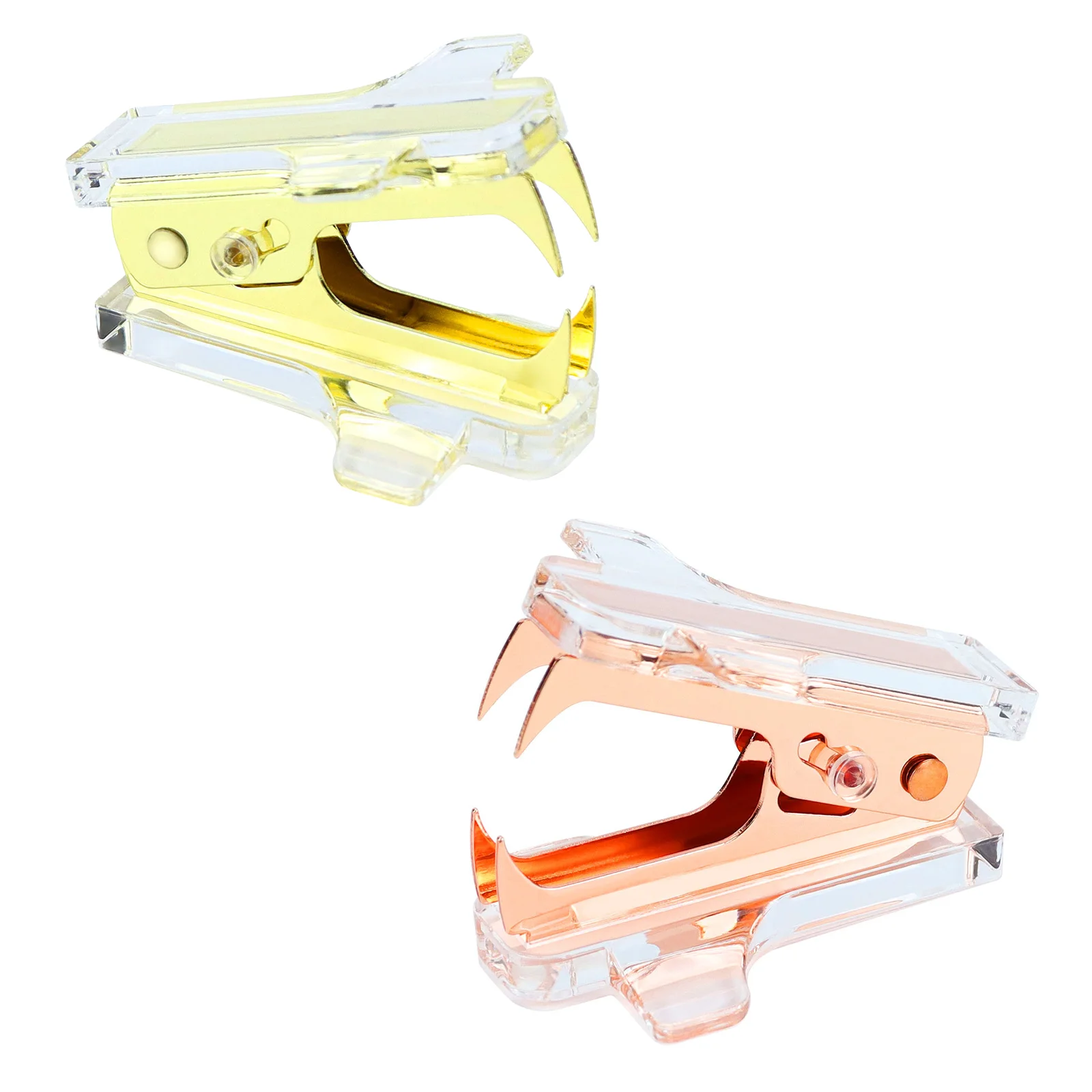 Factory Supply Office Supplies Acrylic Stapler Gold Staple Remover Rose Gold Staples Screwdriver Acrylic Gold Desktop Stationery