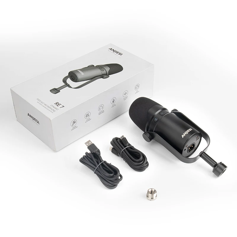 RE7 USB и XLR Проводной динамический микрофон с амплитудно-частотная характеристика для аудио вокальный записи подкастинг Studio