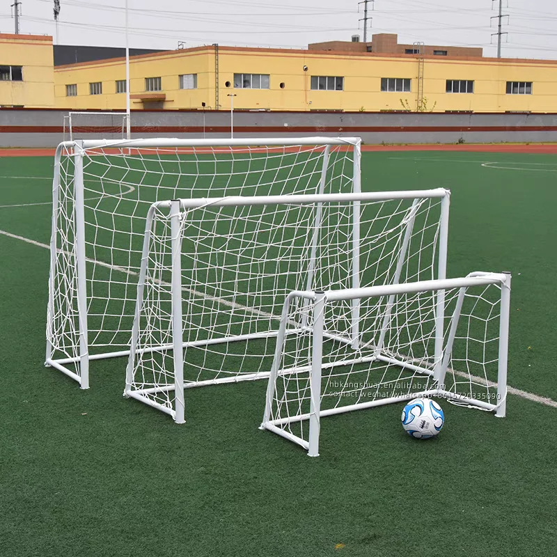 Wholesale customized official standard full size football net goal with factory price steel soccer goal court equipment