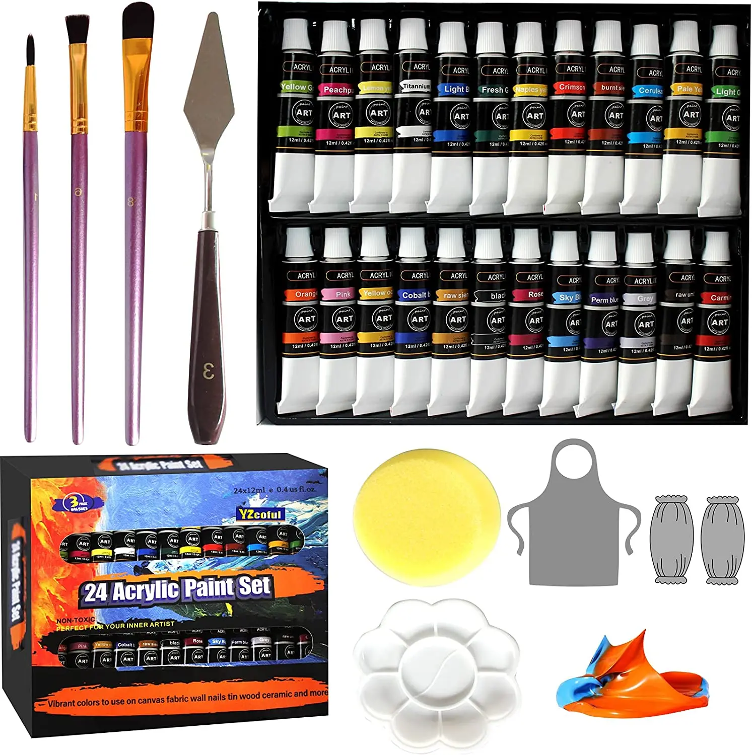 Wholesale professional painting water based non-toxic acrylic paint for canvas for art students