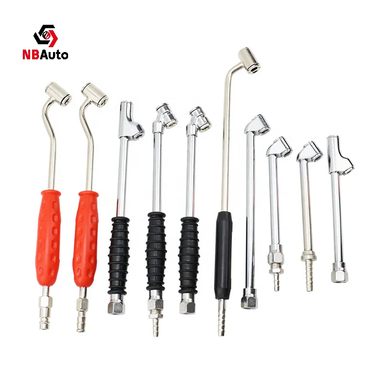 Red Rubber Handle Tire  Inflation Tool AC36-A Metal American Inflatable Connecting Rod With 270mm Long Snap-on Tire Air Chuck