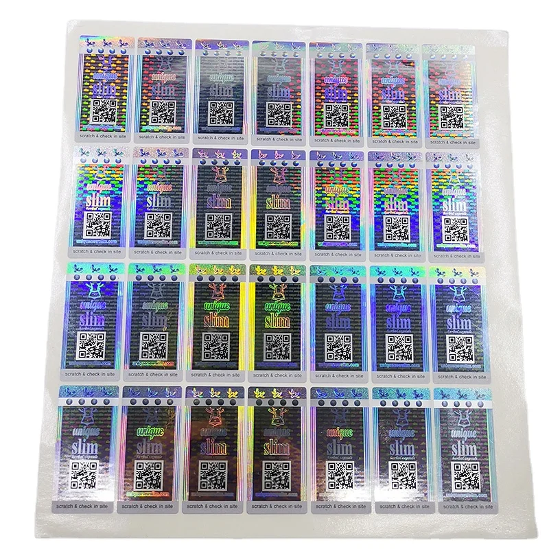 Custom 3d Scratch and Sniff Holographic Stickers QR Code Hologram Sticker