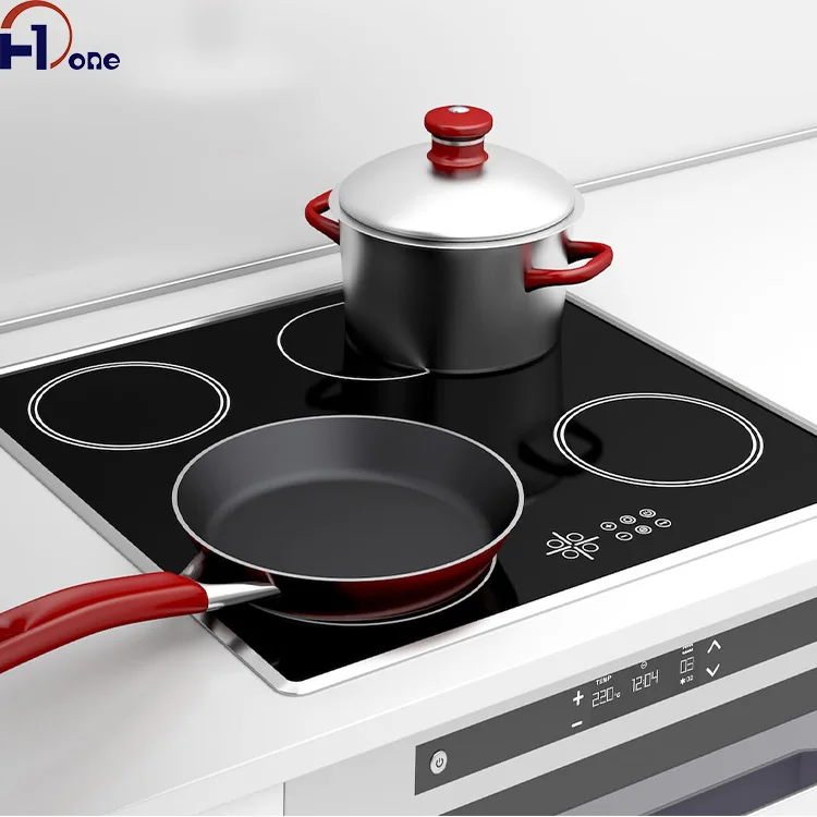 Теплоизоляционный 220V четырьмя конфорками индукционная плита газовая горячая для столешницы прилавок-витрина с