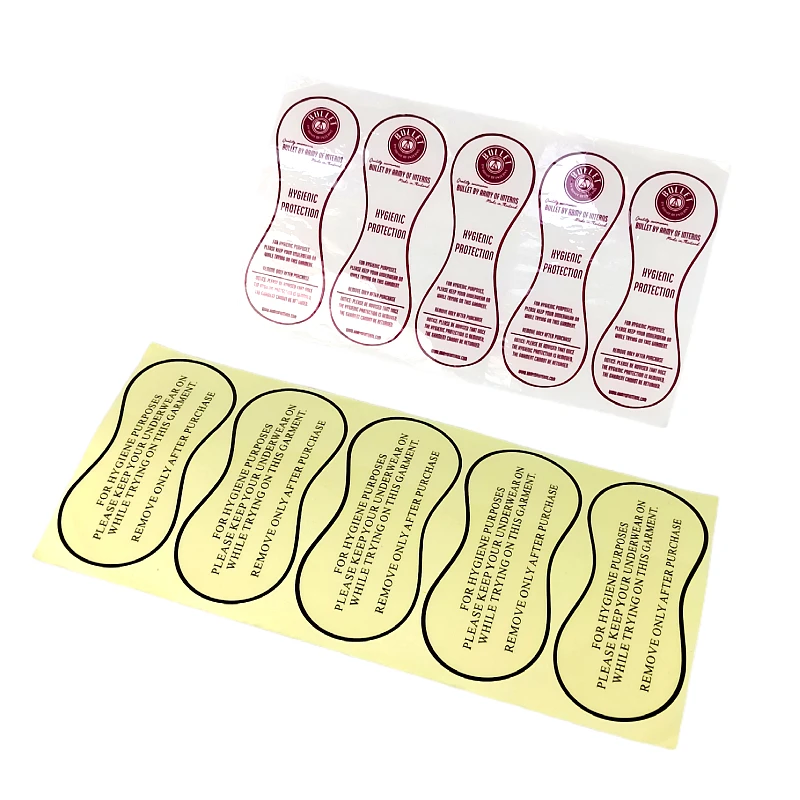High Quality Cheap Custom Transparent Adhesive Protective Hygiene Liner Sticker Try On Swimwear