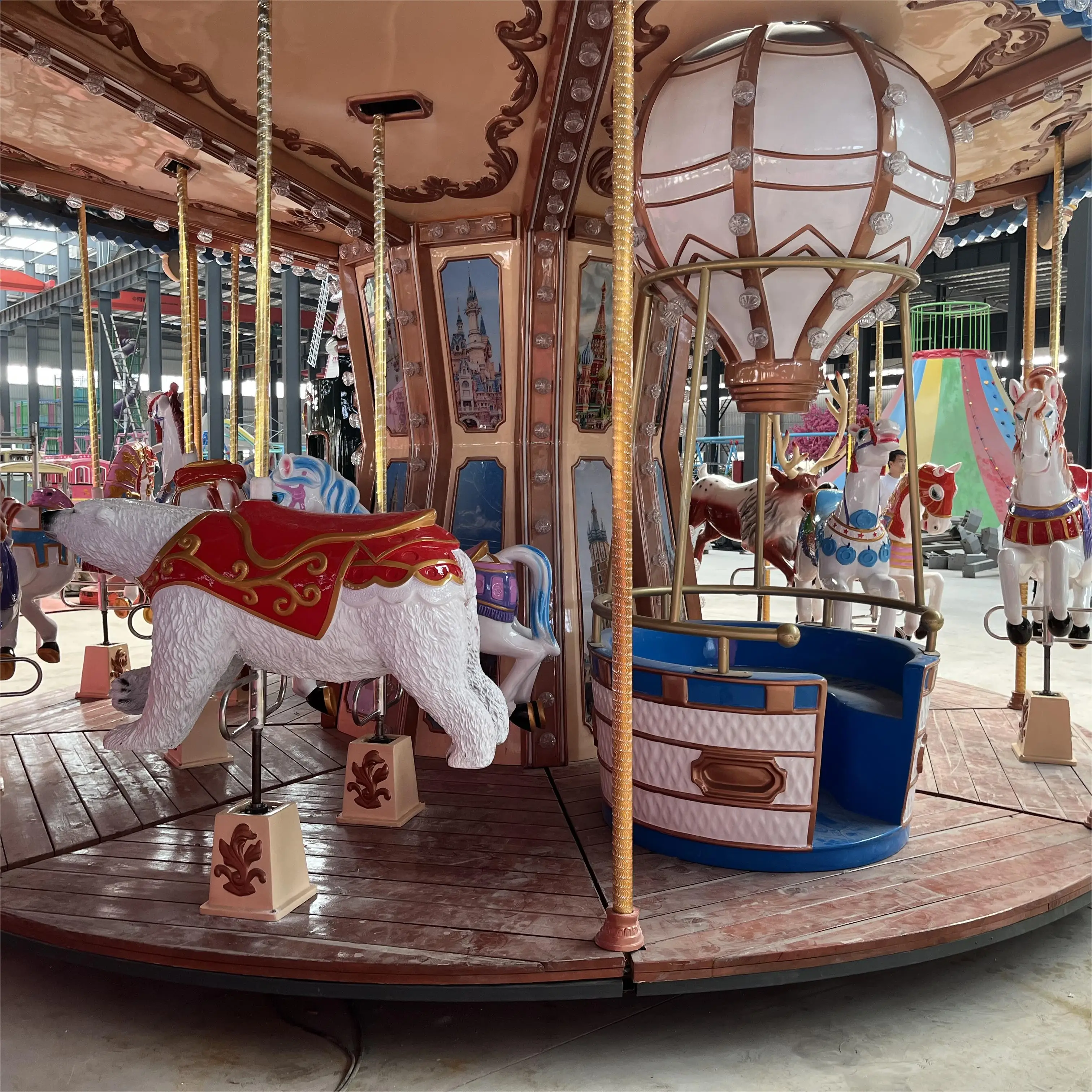 Cheap carousels merry go round   amusement park  ride on carrousel for shopping mall center carnival rides