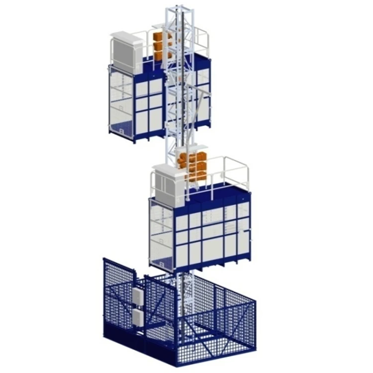 Manufacturer of High Quality Construction Passenger Hoist Elevator with Twin Cage
