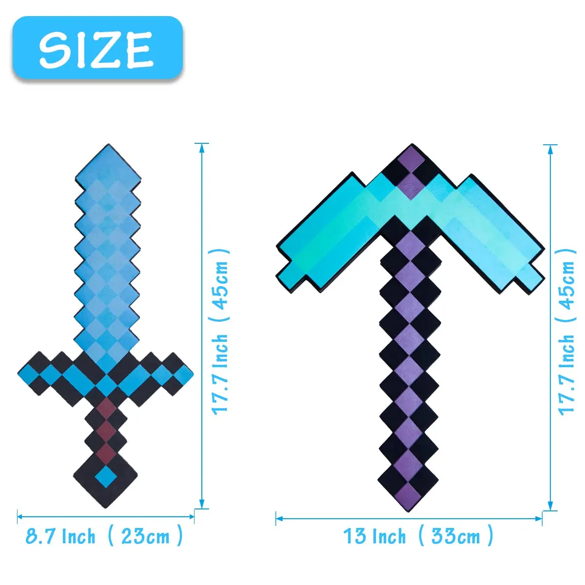 Pickaxe and Sword Toys,Game Transforming Kids Role-Play Accessory,Halloween,Christmas,Party Gifts for Video Game Fans