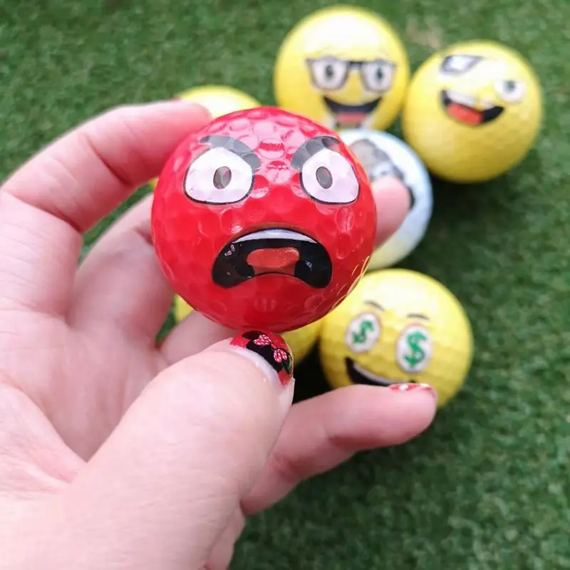 High quality 2 layers color pattern golf balls expression funny golf ball