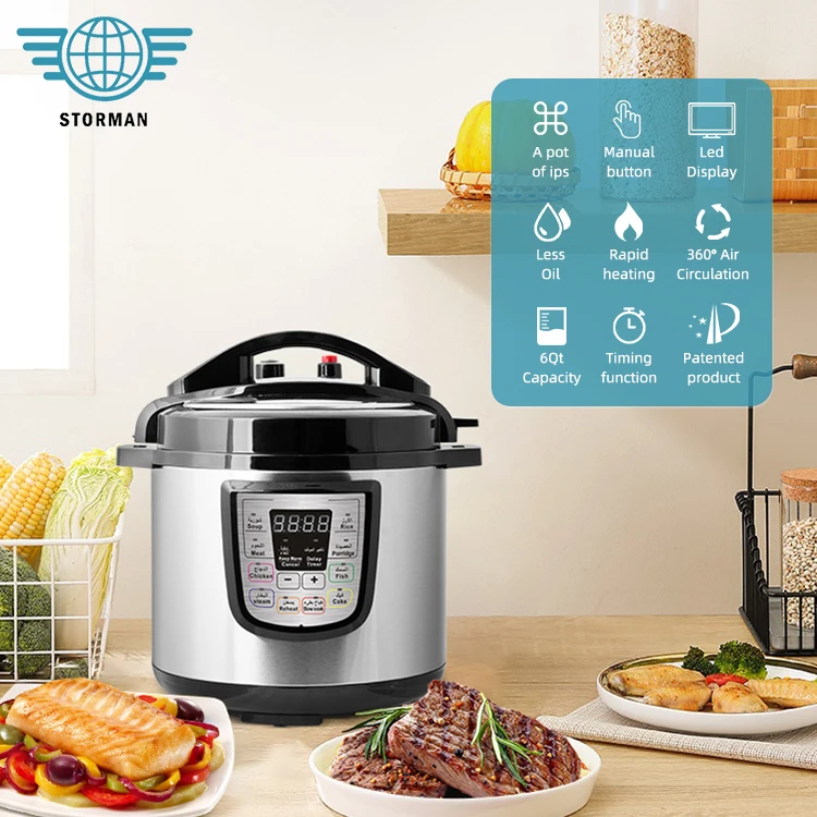 New Product Household Kitchen Appliance 1000W 6L One Key Exhaust Electric Pressure Cooker