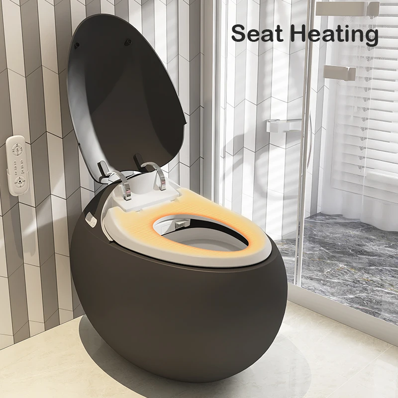 Luxury style warm air drying automatic toilet new design black smart toilet tankless intelligent smart toilet