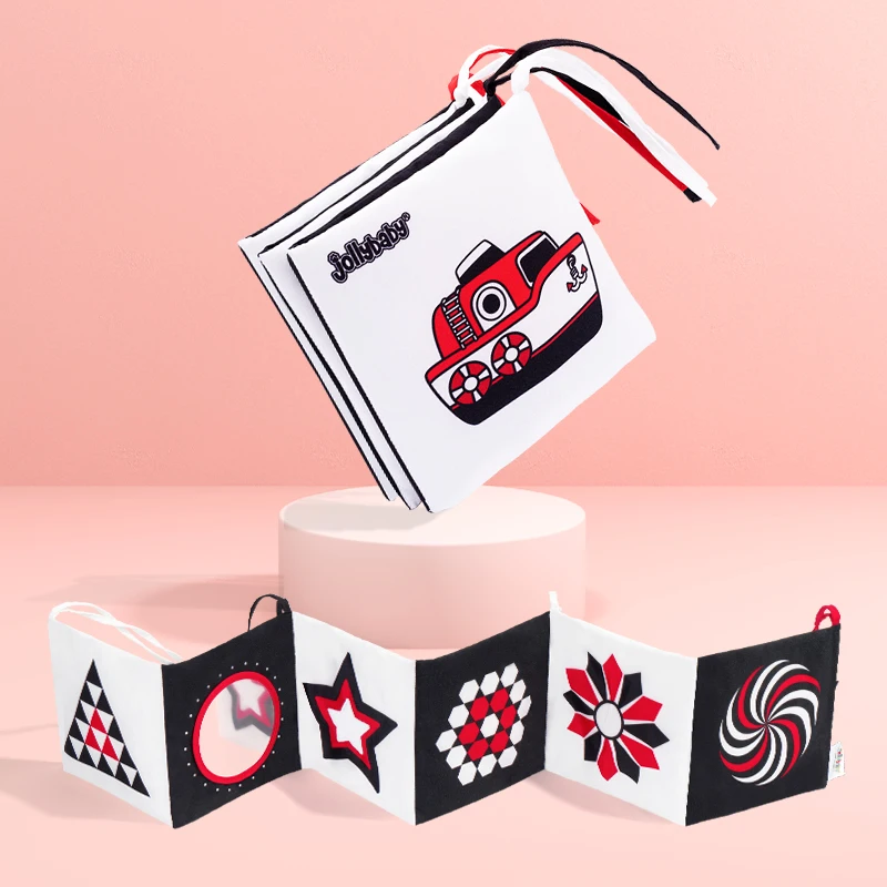 Baby Cloth Book Newborn Bed Crib Quiet My First Book Infant Montessori Black White Books for Babies Sensory Toys