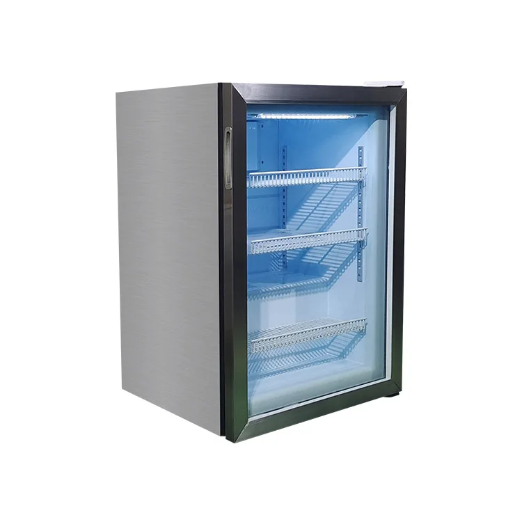 Single Door Vertical Freezer Cooler Fridge 98L Showcase Chiller Beverage Display Glass Door Ice Maker Fridge