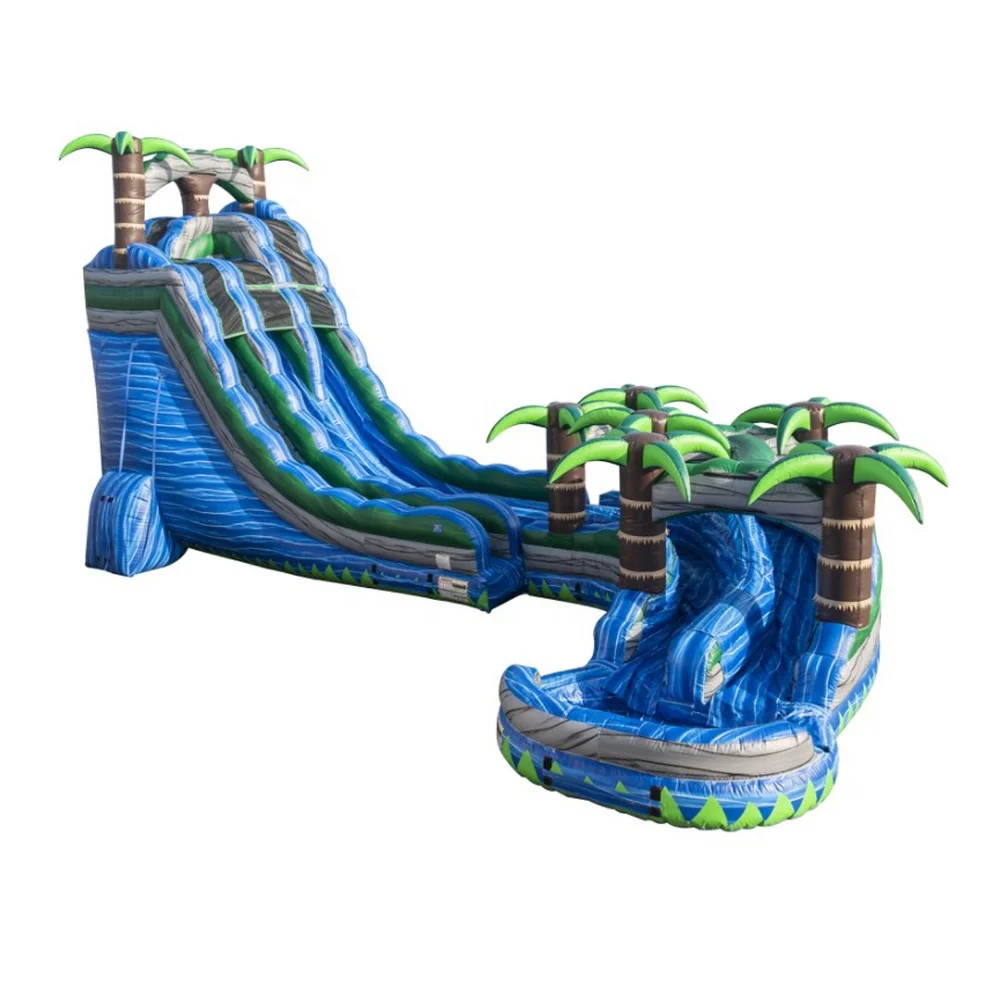 Cheap giant inflatable water slides for adult, 30 Ft Tall Inflatable Tropical Cyclone Water Slide For Sale