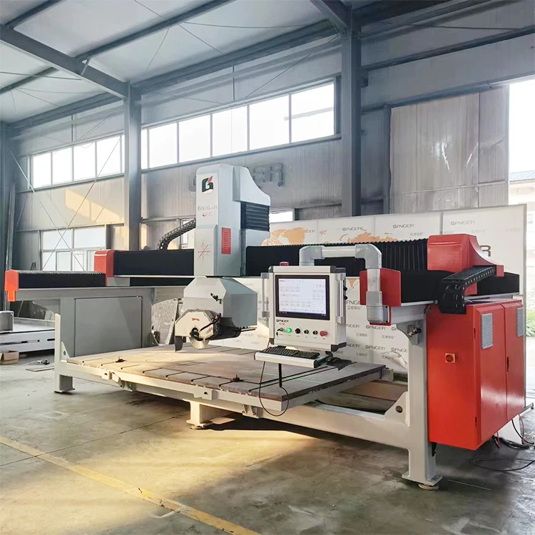 Ganger 4 оси 5 мостовая пила для резки камня cnc машина мрамора гранита кварцевого