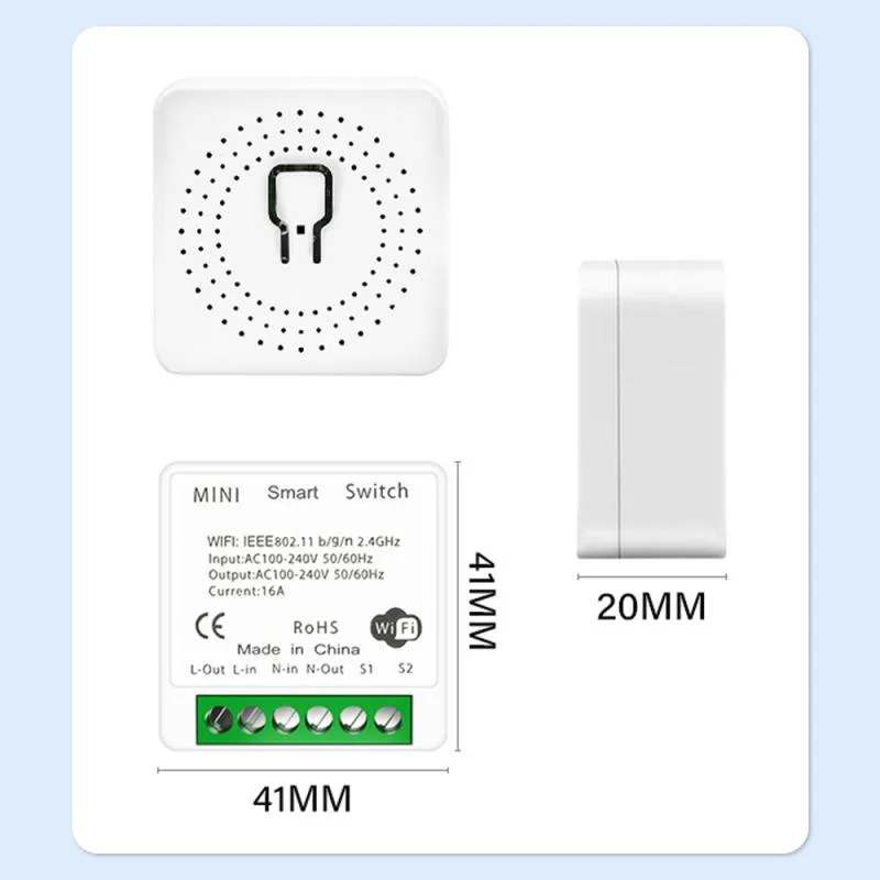 1 Gang 2 Way DIY Dimmer Mini WIFI Switch LED WiFi Dimmer Module Relay APP Remote Control 1 Way Smart Tuya  Dimmable Light Switch