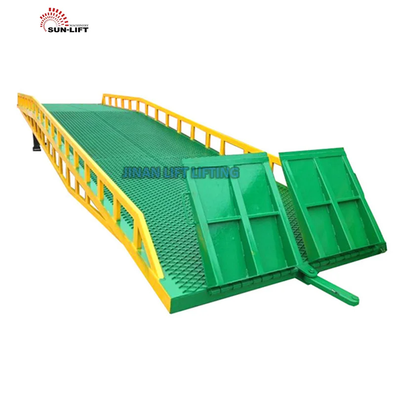 10ton 12ton 14ton 15ton manual hydraulic forklift container ramp steel loading mobile yard ramp for container