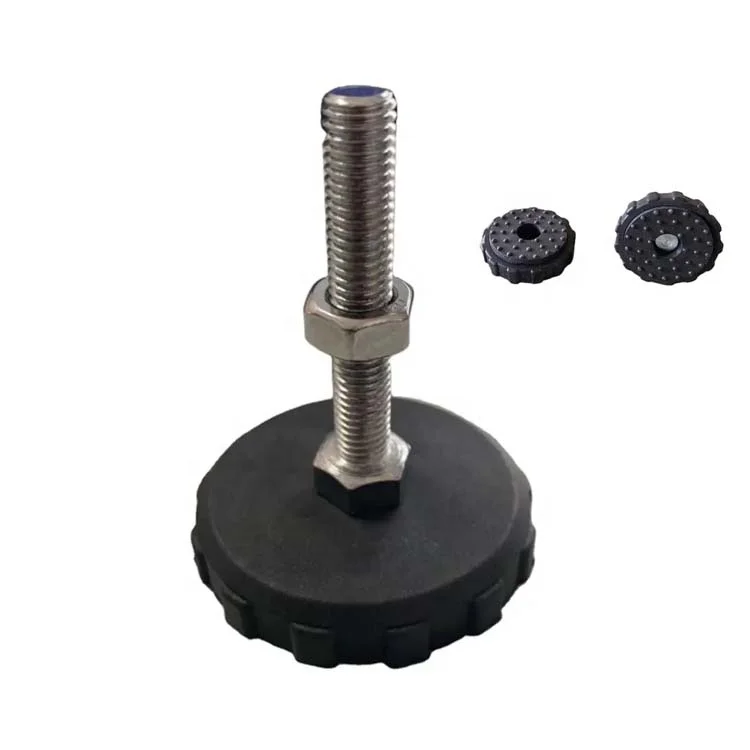 Diameter 50mm Machine M8x75mm Rubber Leveling Adjustable Non Slip Feet