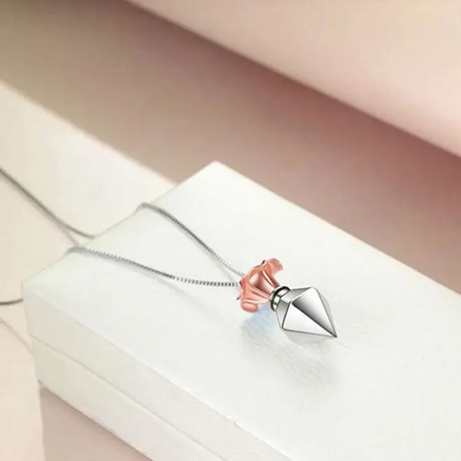 Sterling Silver Rose Flower Necklace Earrings Gold I Love You Forever Heart